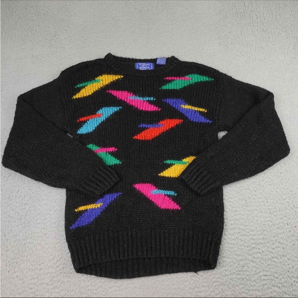 Vintage 80s Willow Bay Sweater Ladies Medium Abstract Knit